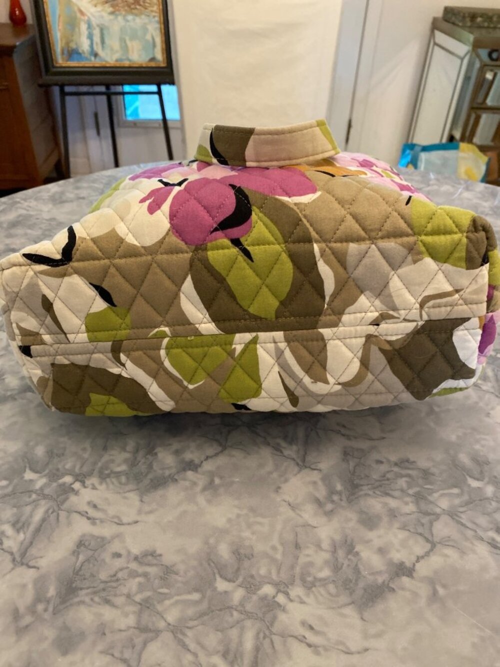 Vera Bradley Mod Floral Pink Quilted Tote Bag Cotton Purse - Picture 6 of 6